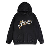 Amiri washed hoodie ye manletter washed distressed printing