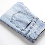 Mens Fashion Jeans Ripped D667#