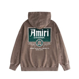 Amiri washed hoodie flower diamond nameplate distressed printing