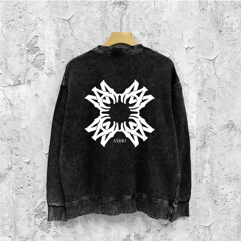 Amiri washed sweatshirt simple letter group print washed old