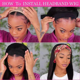 Women'S Wigs Black Headband Wig with Straight Hair