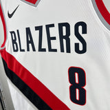 NBA Jerseys Season 23, Trail Blazers, Home, White No. 8, Averdia