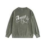 Amiri washed sweatshirt bowling printing washed and distressed