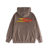 Amiri washed hoodie eagle distressed print