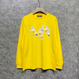 Amiri long sleeve shirts metallic glossy letterprinting