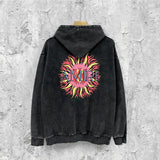 Amiri washed hoodie colorful sun washed distressed printing