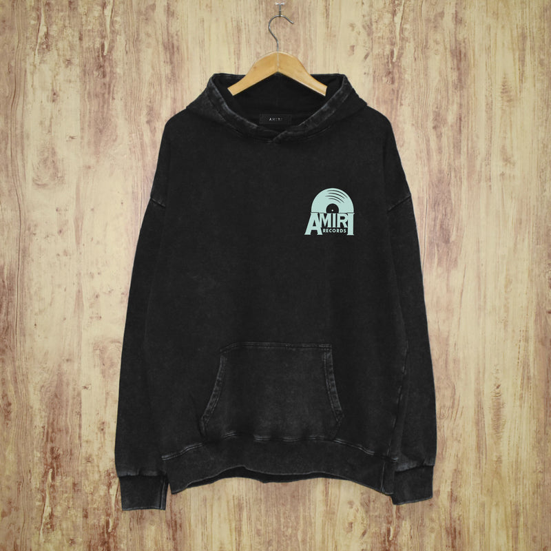 Amiri washed hoodie large radar washed and distressed printing