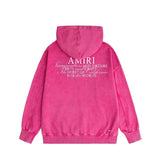Amiri washed hoodie hollywood art word printing distressed printing