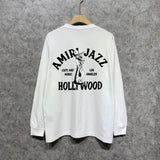 Amiri long sleeve shirts wolf music hand print
