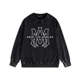 Amiri washed sweatshirt line simple logo printing washed and distressed