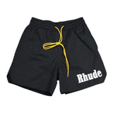 Rhude Shorts Embroidered Tether Elastic Casual Shorts Beach Sweatpants