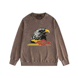 Amiri washed sweatshirt eagle printing washed and distressed
