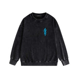 Amiri washed sweatshirt vertical small overlapping letter print washed old