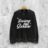 Amiri washed sweatshirt cloud letter printing washed and distressed