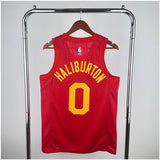 NBA Jerseys Season 19, Pacers, Retro, Red 0, Halliburton