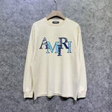 Amiri long sleeve shirts cashew flower overlapping letterprinting