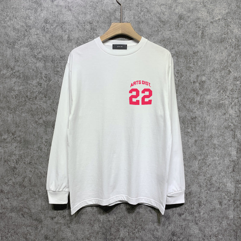 Amiri long sleeve shirts red letter bevel letterprinting