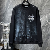 Chh Chrome Hearts Sweatshirts cross embroidered casual men's and women's crew neck sweater