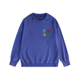 Amiri washed sweatshirt color block simple label set printing washed and distressed