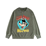 Amiri washed sweatshirt smoke gray wolf printing washed and distressed