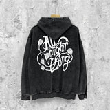 Amiri washed hoodie morning glory printing distressed printing
