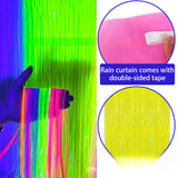 Themed Party Supplies Fluorescent Macaron Tinsel Curtain – Wedding & Party Backdrop Decoration