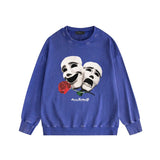 Amiri washed sweatshirt double-sided rose printing washed and distressed