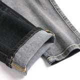 Mens Fashion Jeans Black and gray color blocking 5706#