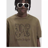 Palm Angels T Shirts Embroidered Letter Logo Short Sleeve T-Shirt