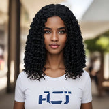 Women's Wigs Lace Front Middle Part Afro Curly Wig