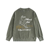 Amiri washed sweatshirt billiard sketch printing washed and distressed