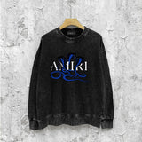 Amiri washed sweatshirt new font cobra print washed old