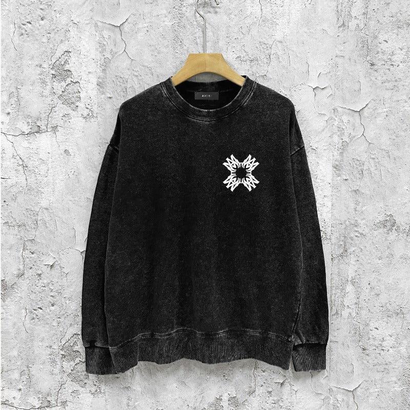 Amiri washed sweatshirt simple letter group print washed old