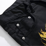 Mens Fashion Jeans Skull Flame 5646#