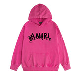Amiri washed hoodie letter cross washed distressed printing