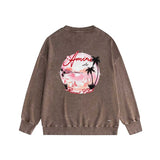 Amiri washed sweatshirt pink beach print washed old