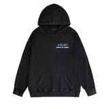 Amiri washed hoodie crayon horizontal stripes washed distressed printing