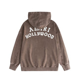 Amiri washed hoodie hollywood pure letter distressed printing
