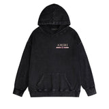 Amiri washed hoodie crayon horizontal stripes washed distressed printing