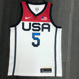 NBA Jerseys 2021 Olympic Team USA, White No. 5, LaVine