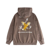 Amiri washed hoodie hollywood eagle distressed printing
