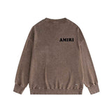 Amiri washed sweatshirt fat letter printing washed and distressed