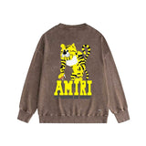 Amiri washed sweatshirt little tiger printing washed and distressed