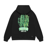 Amiri hoodie green leaf letter print