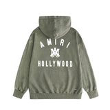 Amiri washed hoodie hollywood spider washed distressed printing