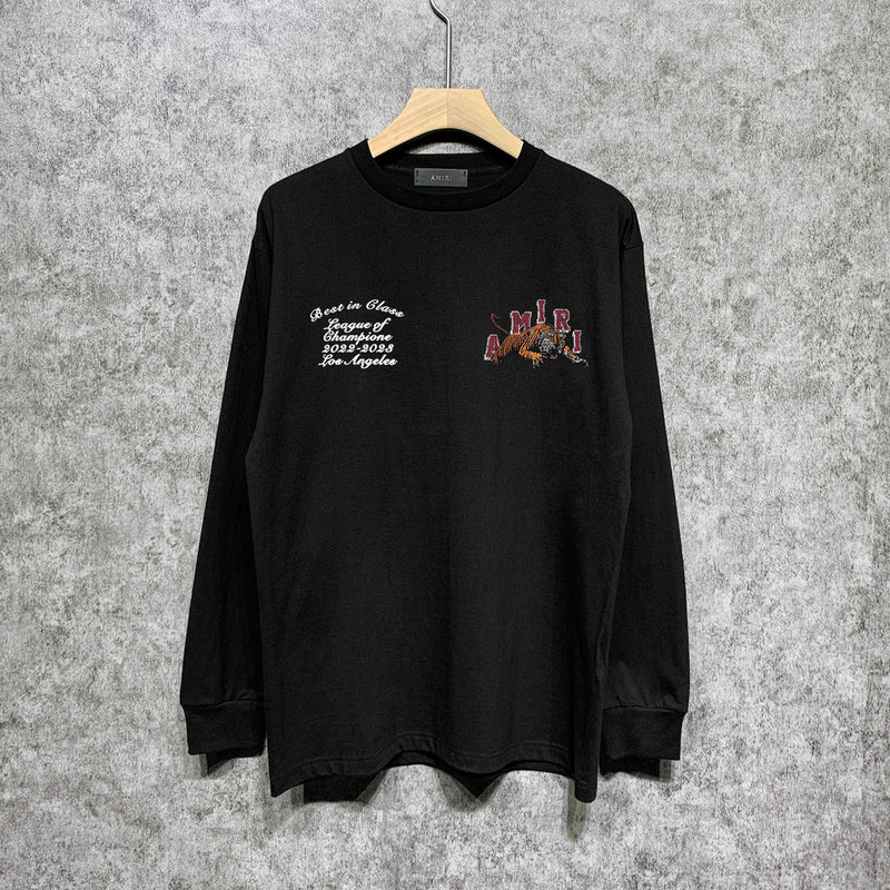 Amiri long sleeve shirts letter tiger printing