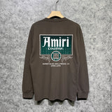 Amiri long sleeve shirts flower diamond nameplate printing