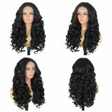 Women's Wigs Long Curly Hair Headgear Lace Wig