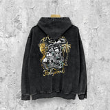 Amiri washed hoodie hollywood golden dragon printing distressed printing