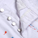 Mens Fashion Jeans Pants pocket zipper Color splatter ink 1168#